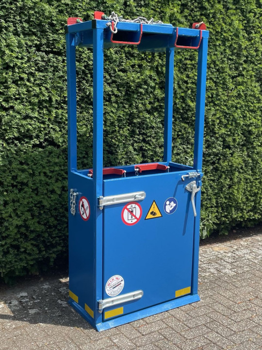 Gasflesbak 2 flessen huren | Percon | Gekeurde gasflesbakken voor veilig hijswerk