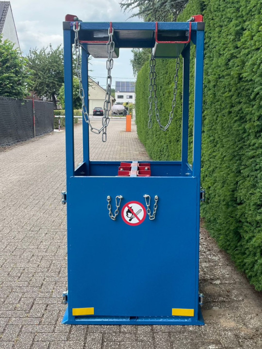 Gasflesbak 4 flessen huren | Percon | Gekeurde gasflesbakken voor veilig hijswerk