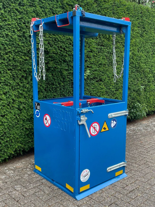 Gasflesbak 4 flessen huren | Percon | Gekeurde gasflesbakken voor veilig hijswerk