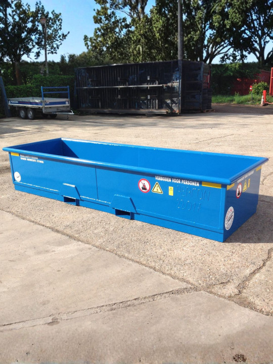 Transportbak 3.5 meter voor heftruck huren | Percon | Gekeurde transportbakken voor veilig transport