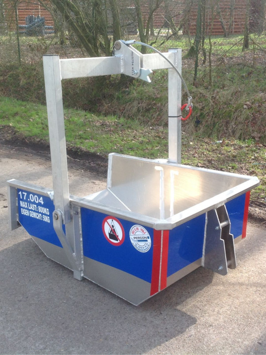 Kipbak - 500 L huren | Percon | Gekeurde kipbakken voor veilig hijswerk