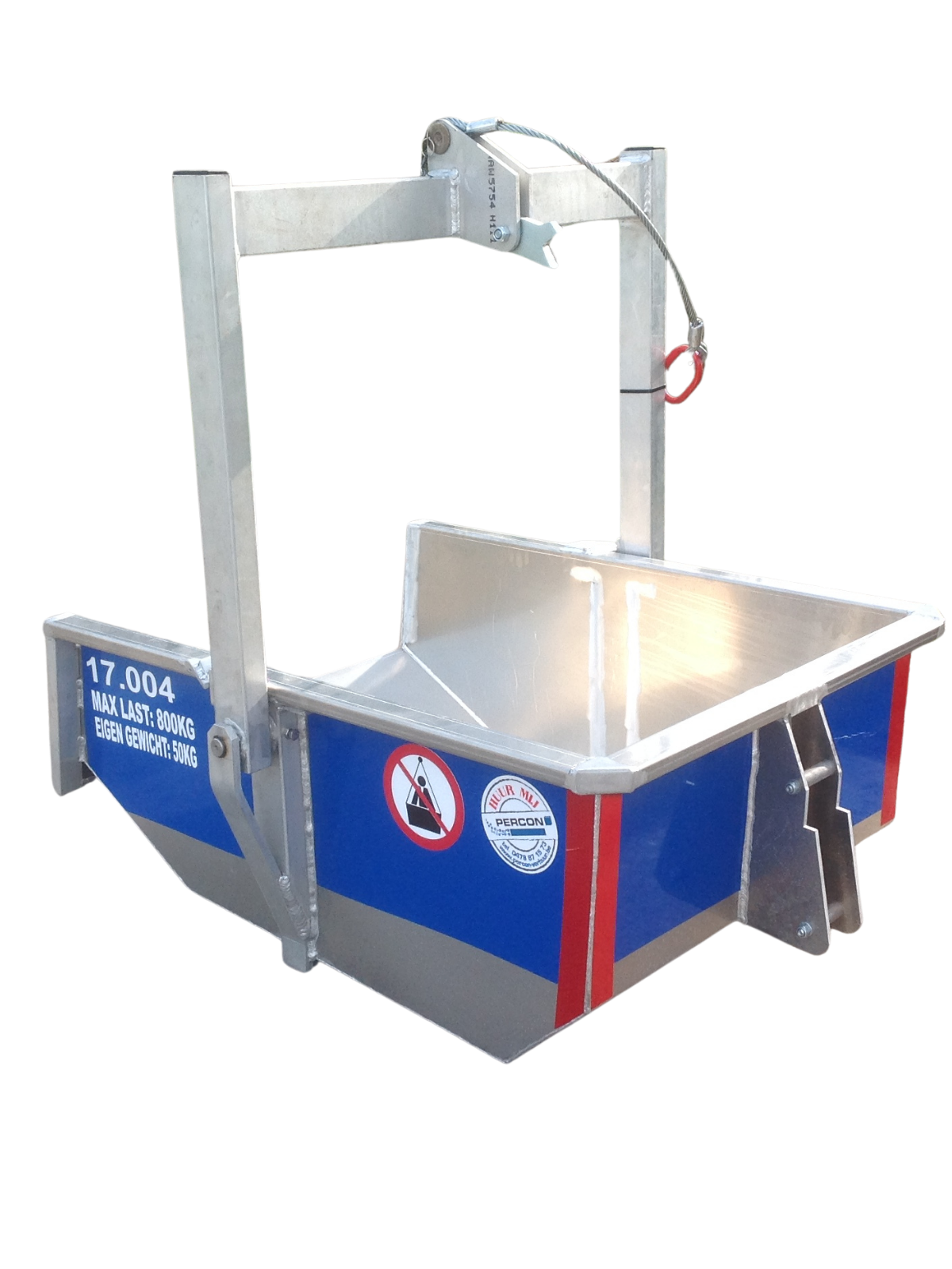 Kipbak - 500 L huren | Percon | Gekeurde kipbakken voor veilig hijswerk