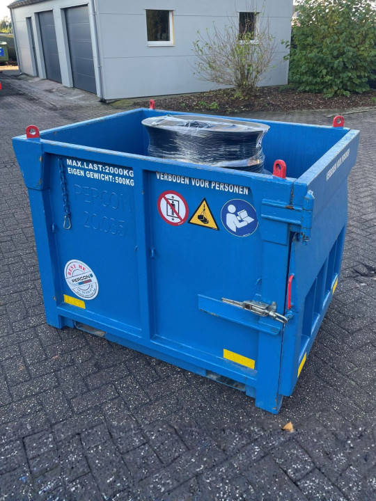 Hijsbak 1.4 meter - met klep huren | Percon | Gekeurde hijsbakken voor veilig hijswerk